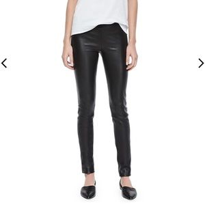 The Row Black Leather Leggings